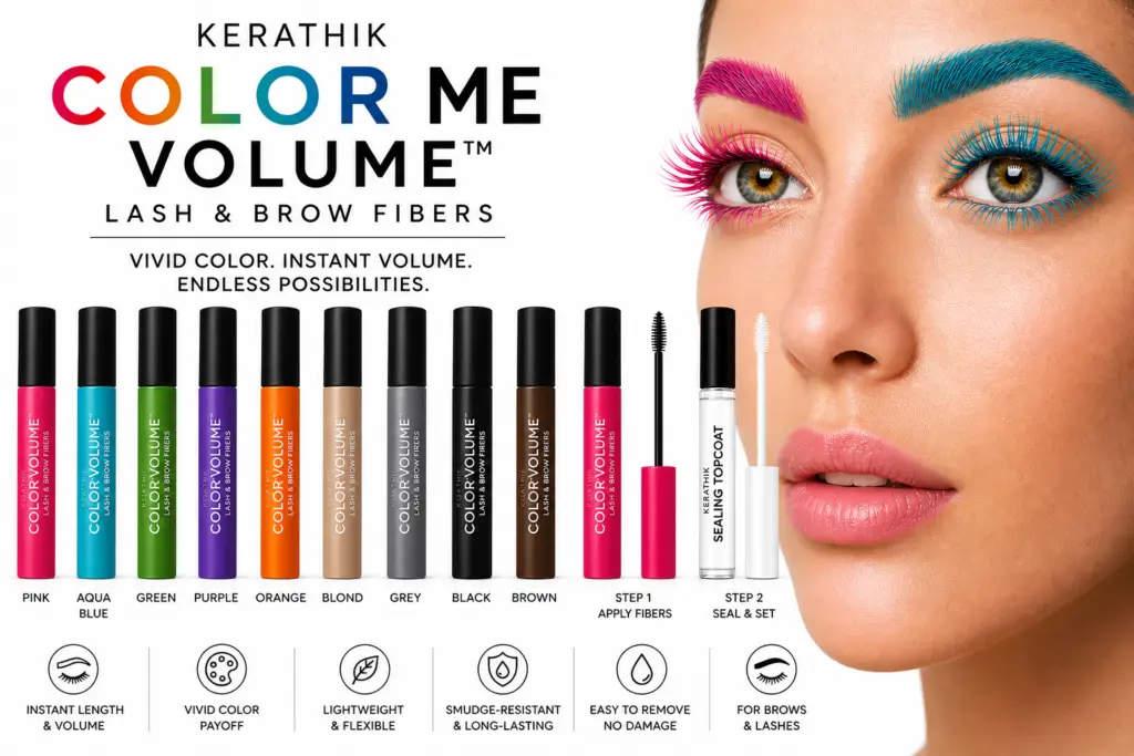 Kerathik Color Me Volume Lash & Brow Fibers.